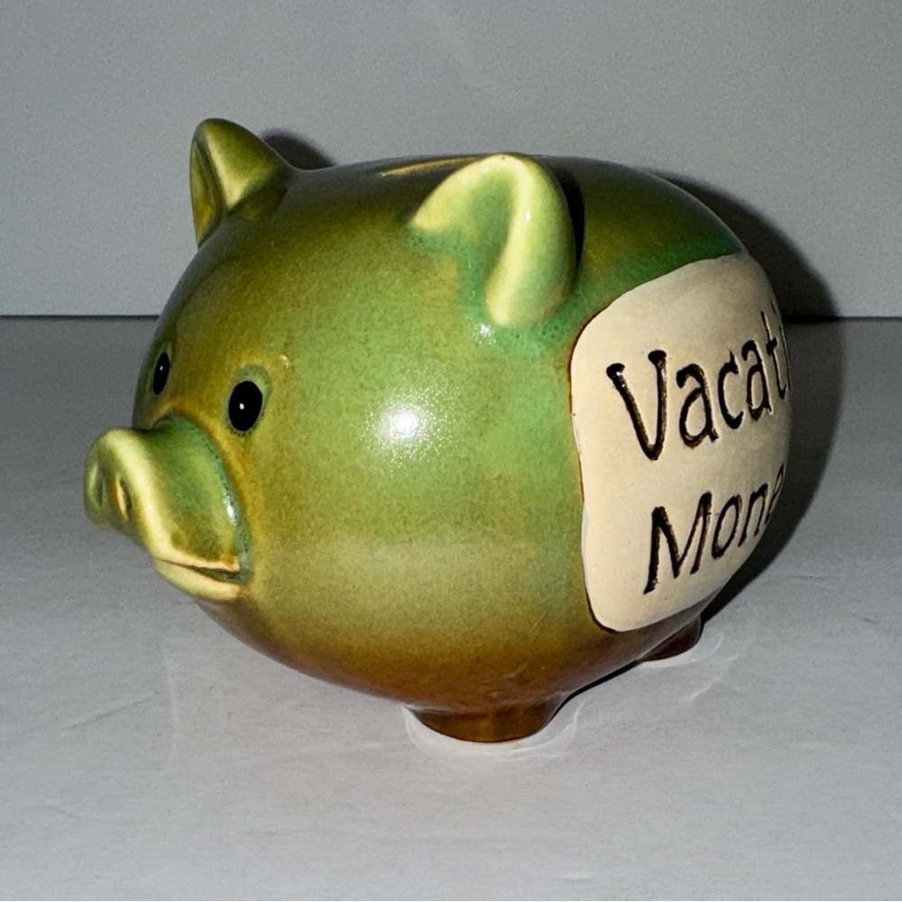 Mid-2000’s Ceramic “Vacation Money” Piggy Bank Pig 🐷